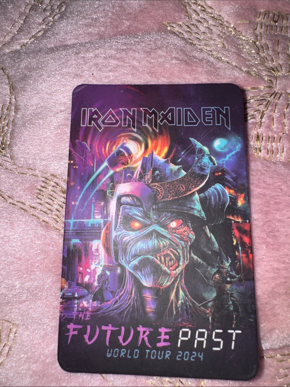 Iron Maiden Future Past World Tour 2024 Collectible Card - Black & Purple
